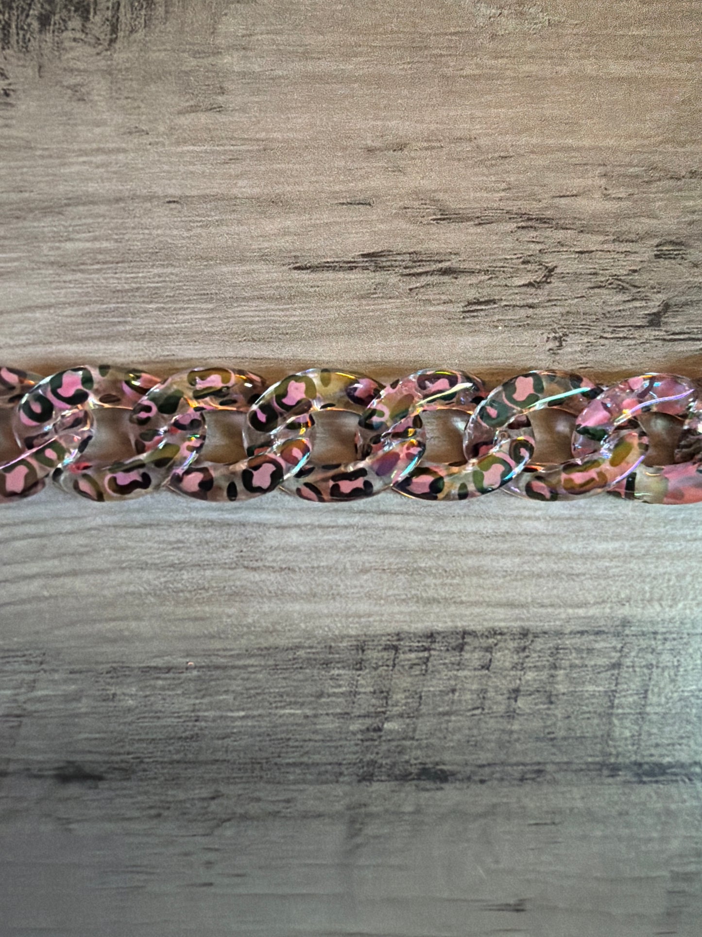 Iridescent Colored Leopard Chains / Checkered and Rhinestone