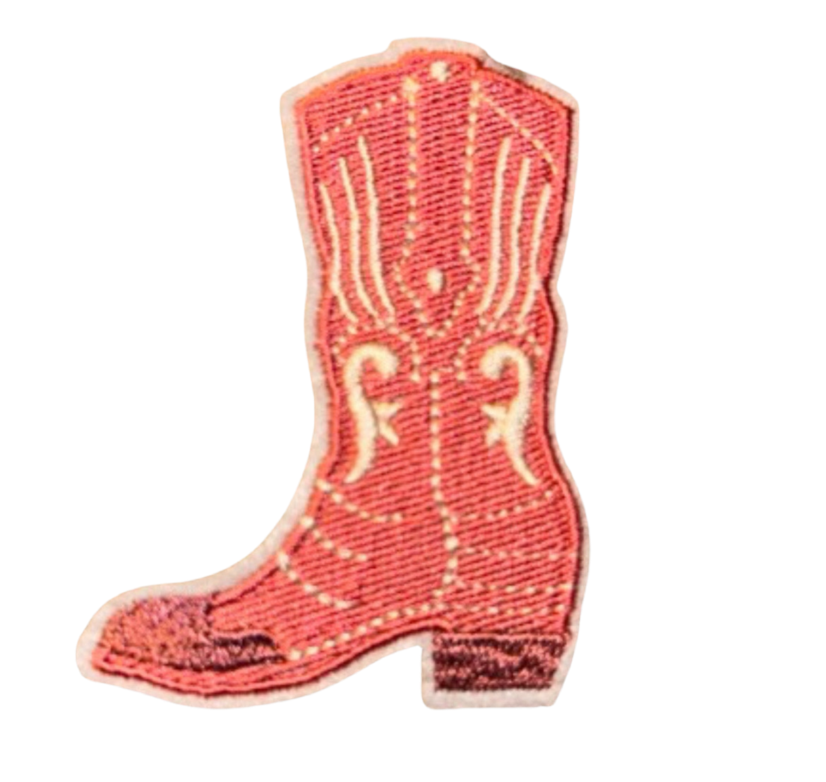 Cowboy Boot Patch Iron On Hat Bar Filler Patch Western Rodeo Pink Cowboy Boots