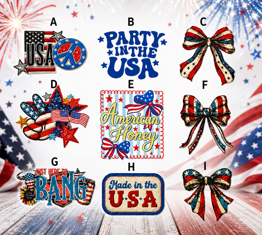 Patriotic DTFs Hat Size
