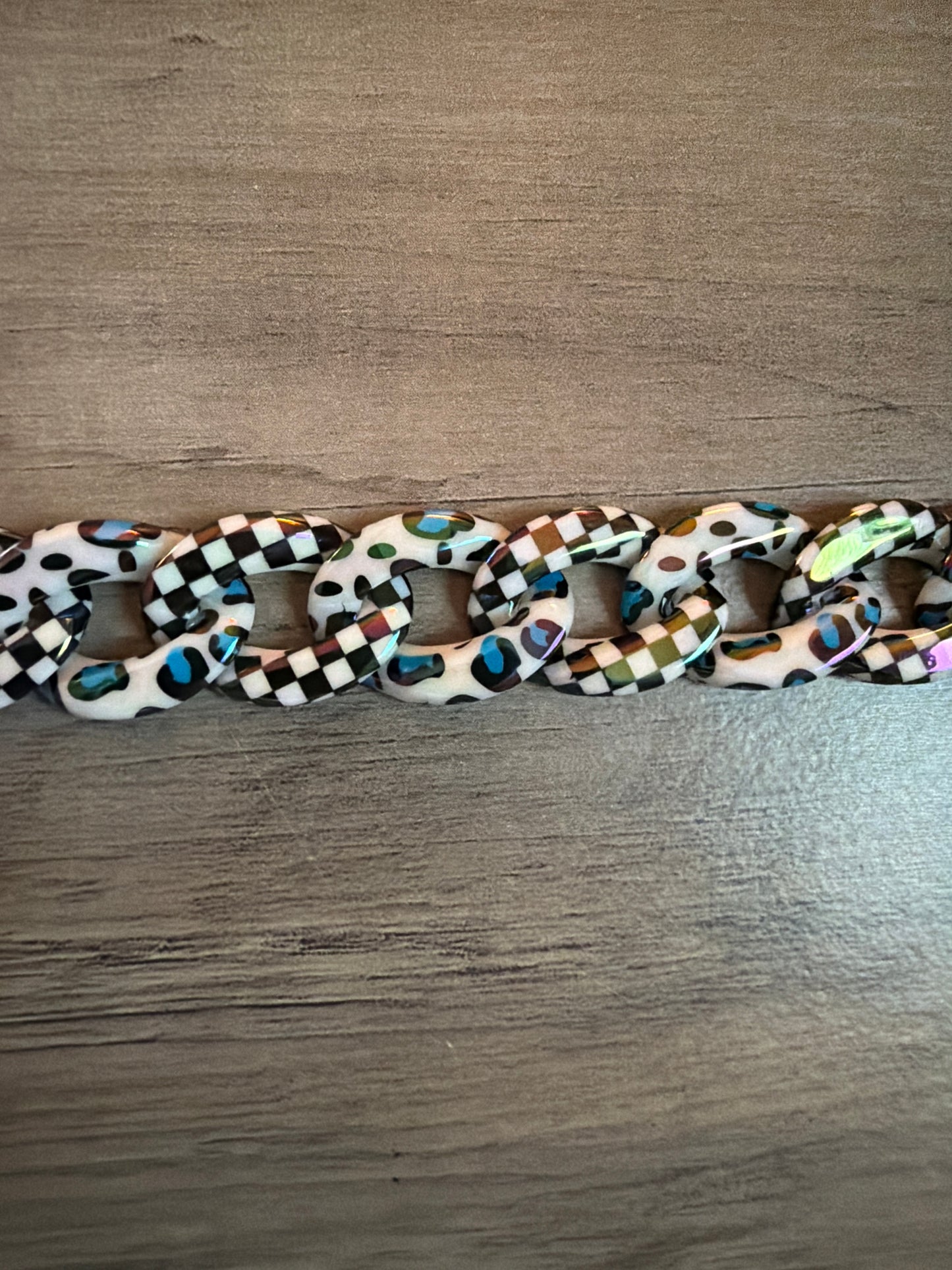 Colored Leopard Chains / Checkered and Rhinestone