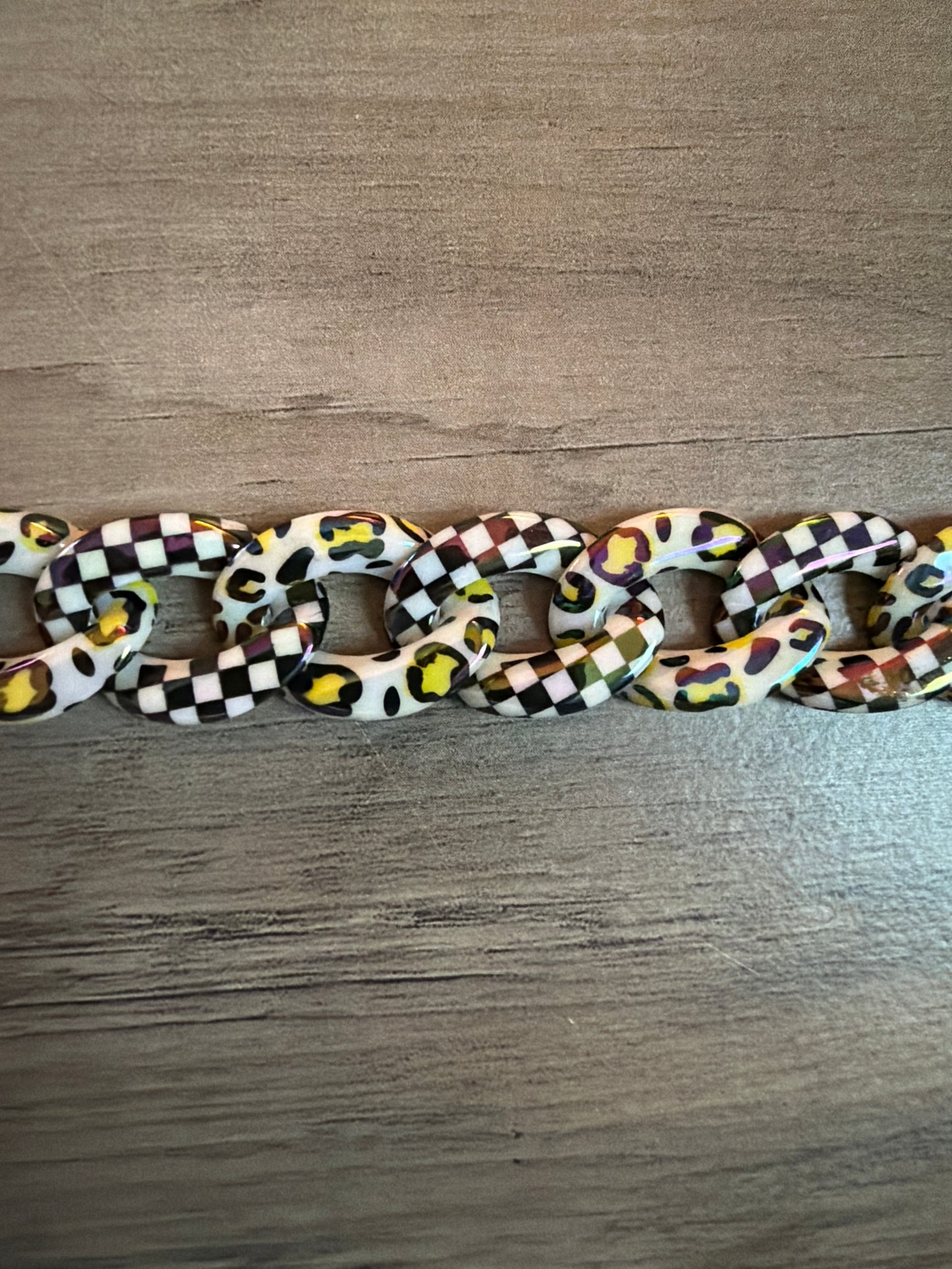 Colored Leopard Chains / Checkered and Rhinestone