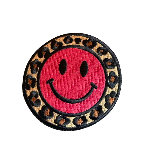 Pink Smiley Leopard Border Patch