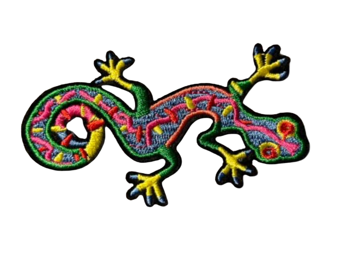 Gecco Patch Iron On Ready Patch Lizard Embroidered Filler Patch Hat Bar