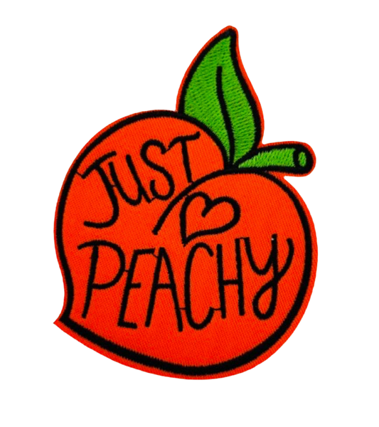 Just Peachy Iron On Patch Embroidered Patch Fruit Summer Peach Georgia Peach Booty Southern