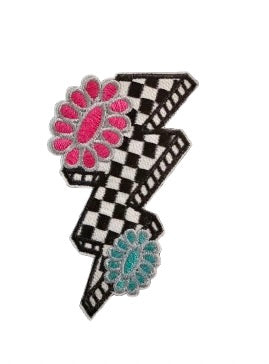 Checkered Bolt Pink /Turquoise Patch 7p