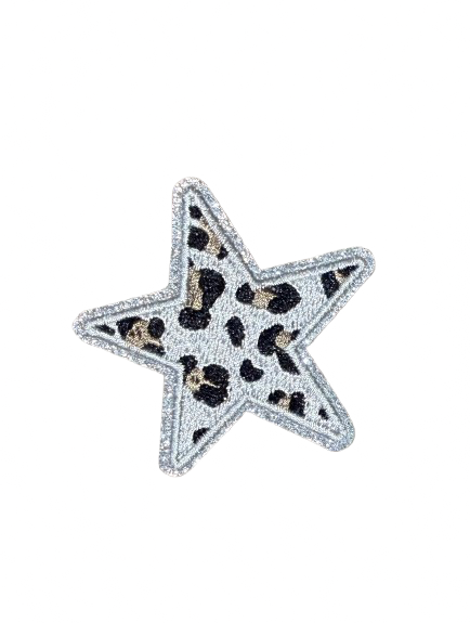 Glitter Leopard Star Patch 14s