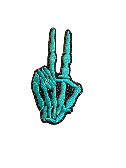 Skull Peace Glitter Patch