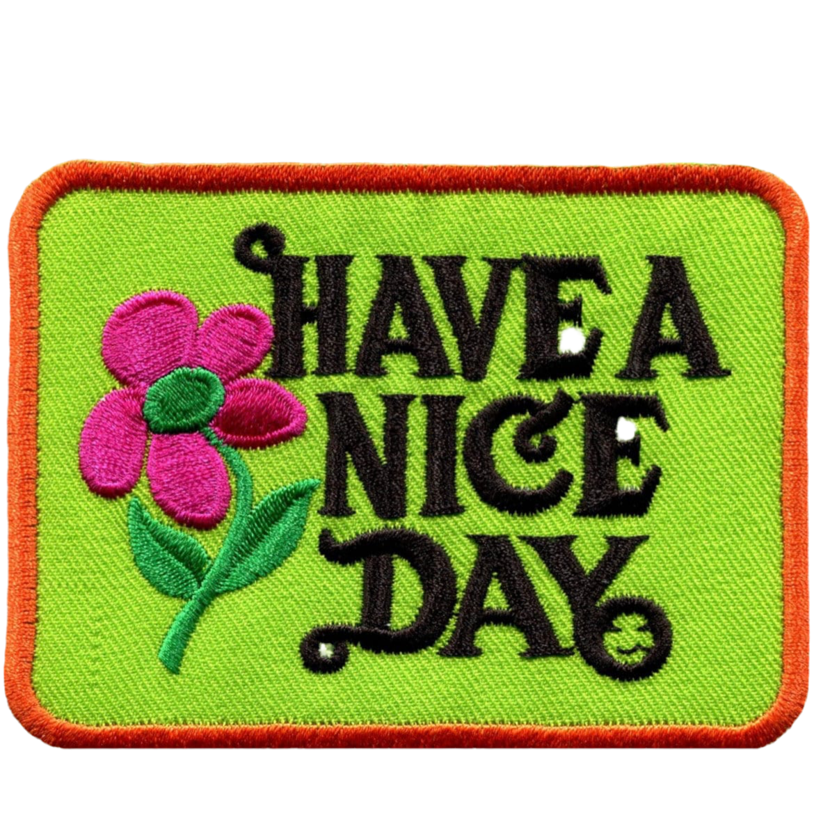 Have A Nice Day Patch Iron On Ready YOUR CHOICE - Smiley Face Flower Hippie Hat Bar Boutique Badge Cap