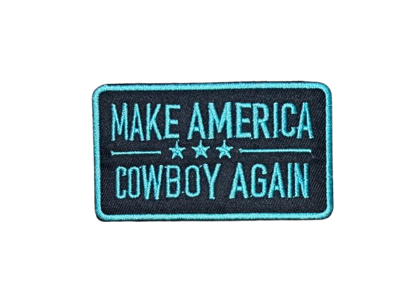 Make America Cowboy Again Patch Black/teal 14m