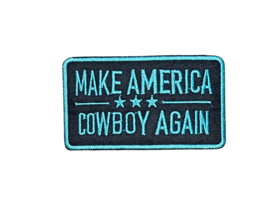 Make America Cowboy Again Patch Black/teal 14m