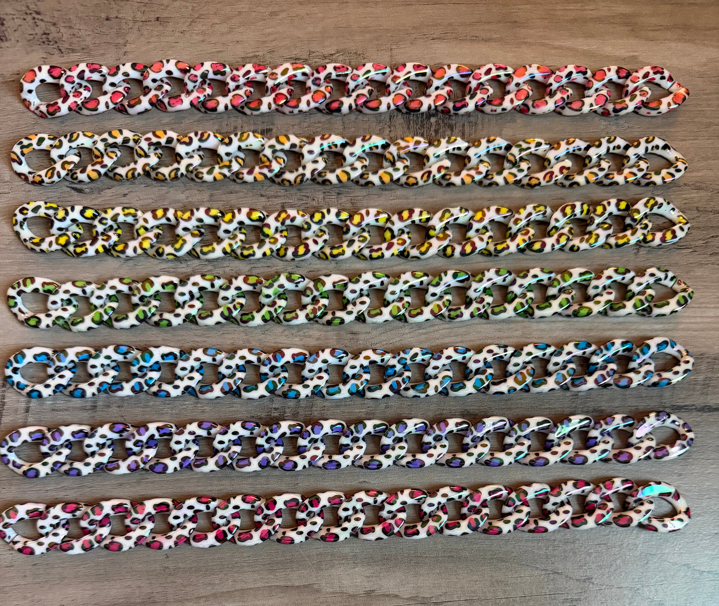 Colored Leopard Chains / Checkered and Rhinestone