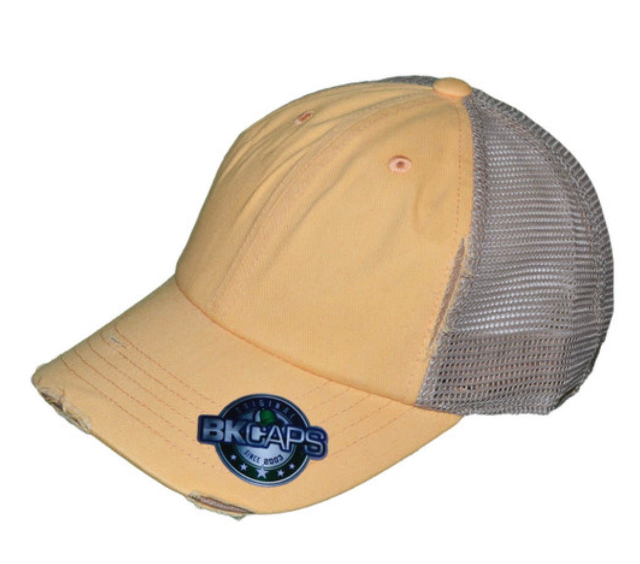 Apricot Vintage Pigment Dyed Distresses Trucker Hat Low Profile