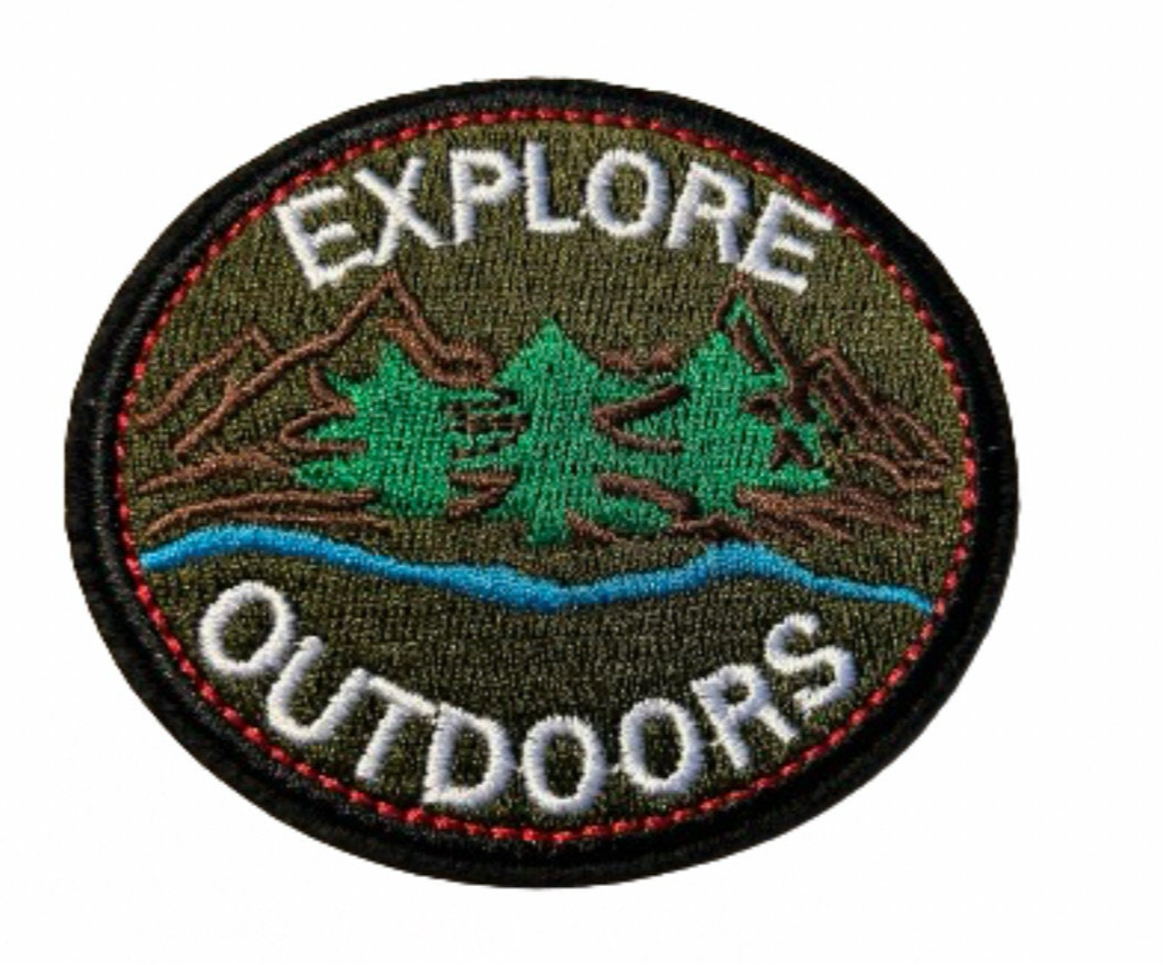 Explore Outdoors Patch Iron On Ready Patch  Embroidered Filler Patch Hat Bar Patch Outdoor Adventure Camping Tent