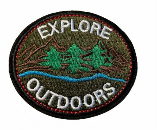 Explore Outdoors Patch Iron On Ready Patch  Embroidered Filler Patch Hat Bar Patch Outdoor Adventure Camping Tent