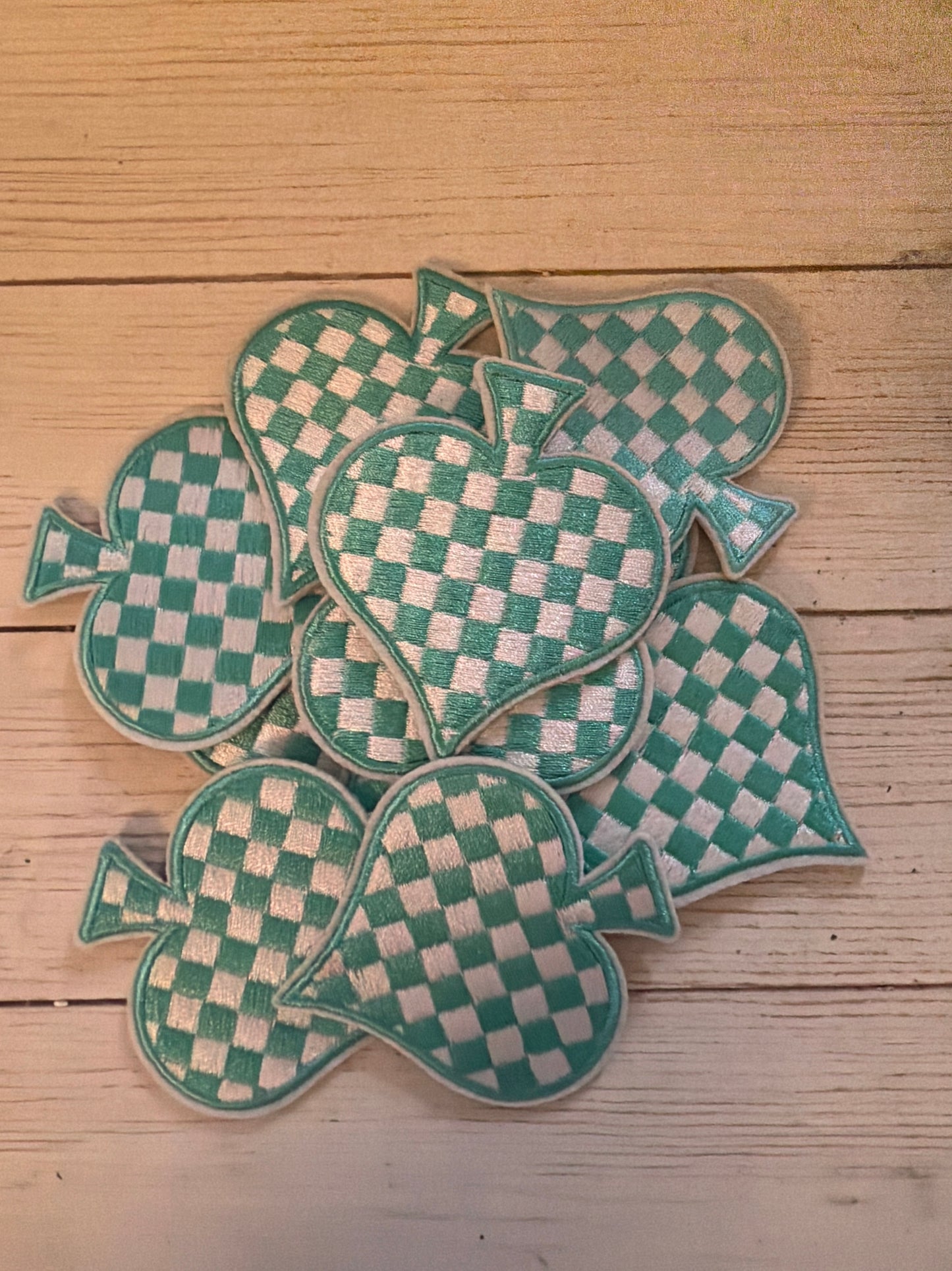 Turquoise checkered Spade