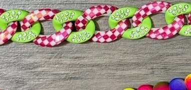 Bright Checkered and Rhinestone and Beaded Chains