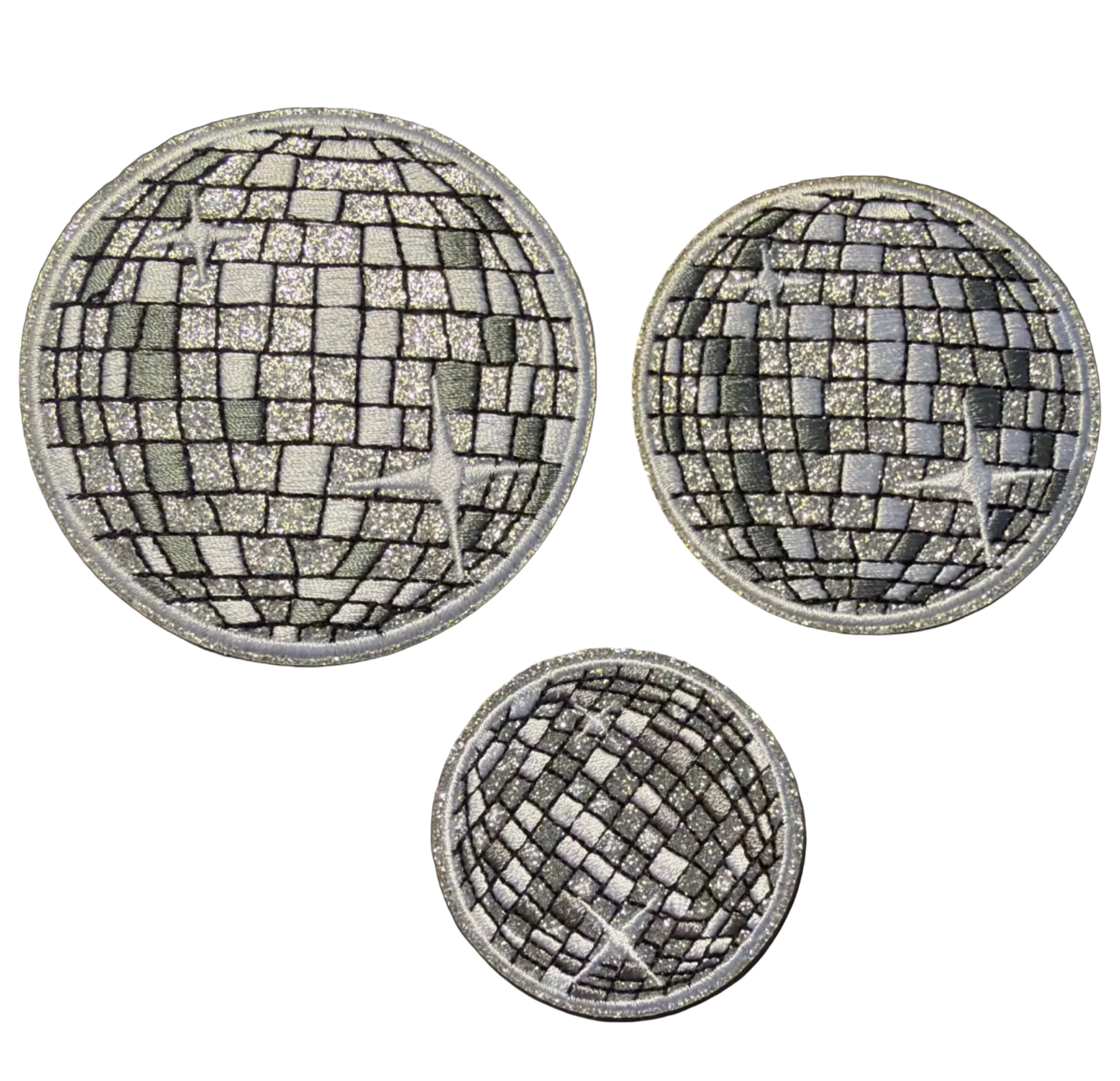 Silver Disco Ball Patch 17t