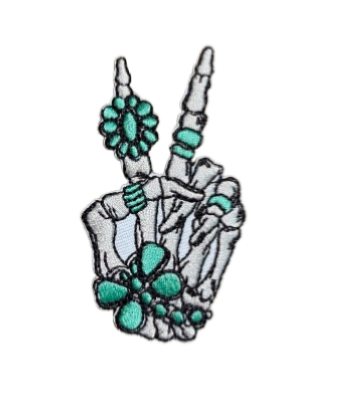 Skully Turquoise Peace Patch 13q