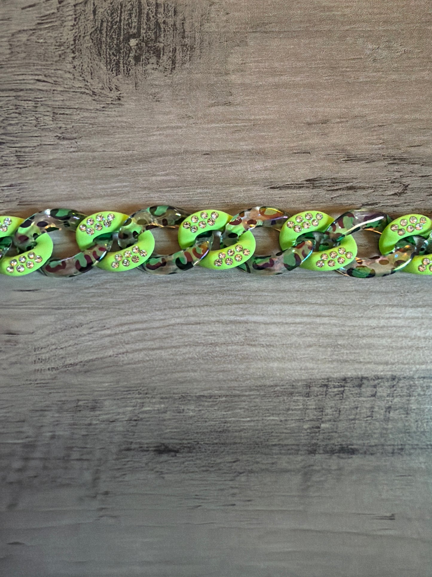 Iridescent Colored Leopard Chains / Checkered and Rhinestone