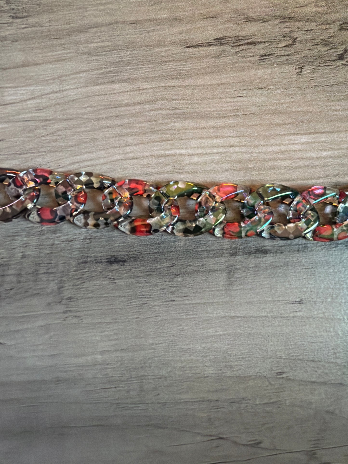 Iridescent Colored Leopard Chains / Checkered and Rhinestone