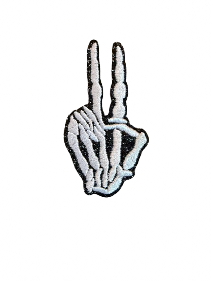 Skull Peace Glitter Patch
