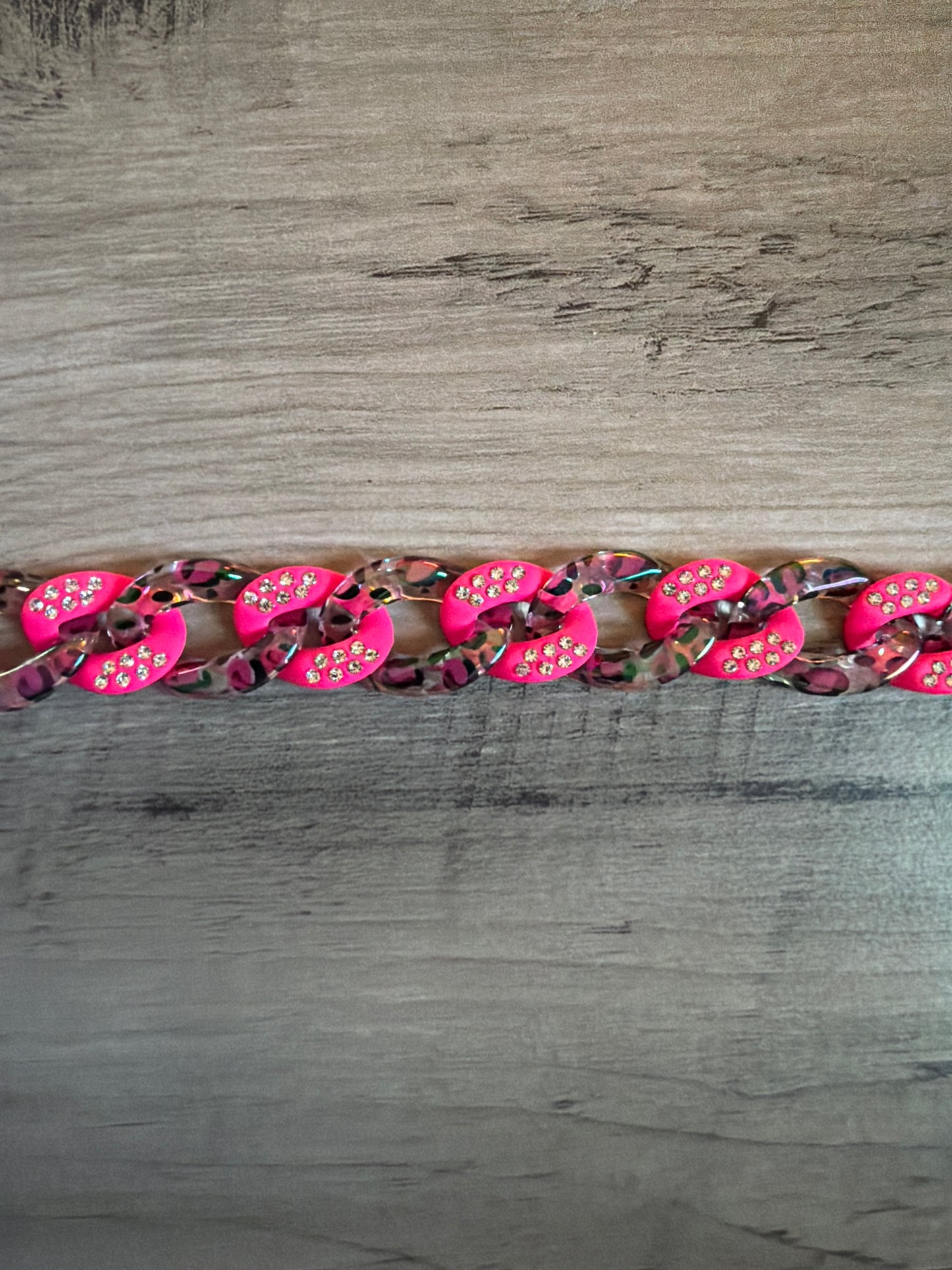 Iridescent Colored Leopard Chains / Checkered and Rhinestone