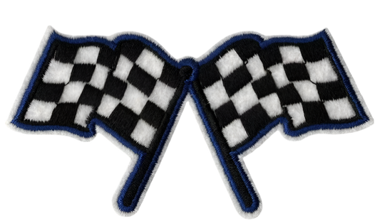 Racing Flag Patch Iron On Ready Patch  Embroidered Filler Patch Hat Bar Patch Racetrack