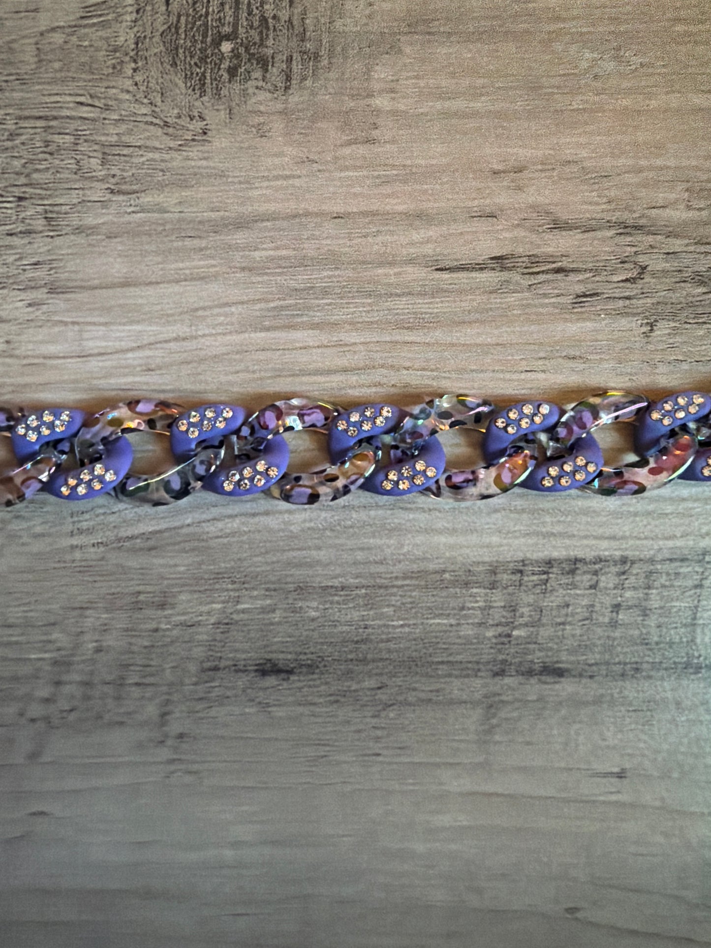 Iridescent Colored Leopard Chains / Checkered and Rhinestone