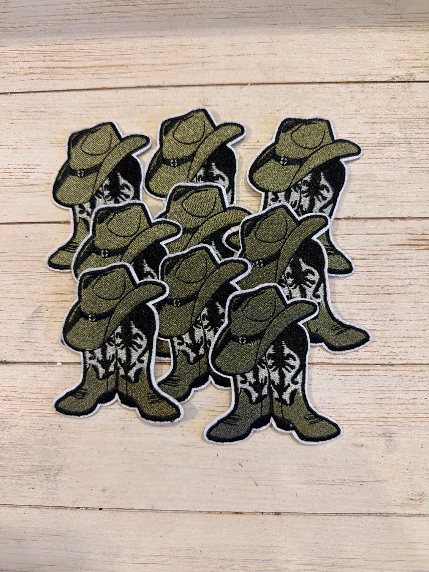 Olive Cowboy Boots Patch
