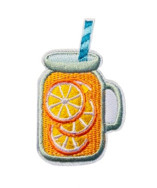 Orange Drink Mason Jar Patch 6f
