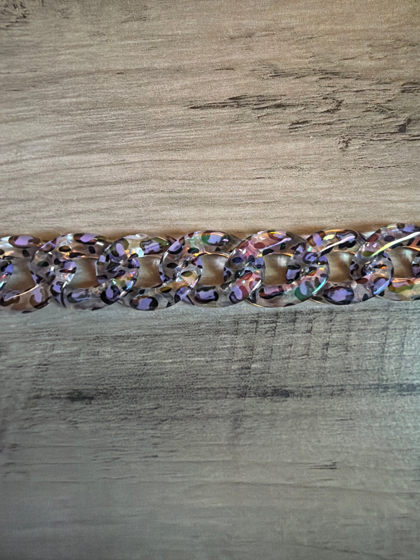 Iridescent Colored Leopard Chains / Checkered and Rhinestone