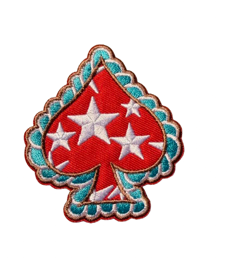 Red and Turquoise Star Spade 5p