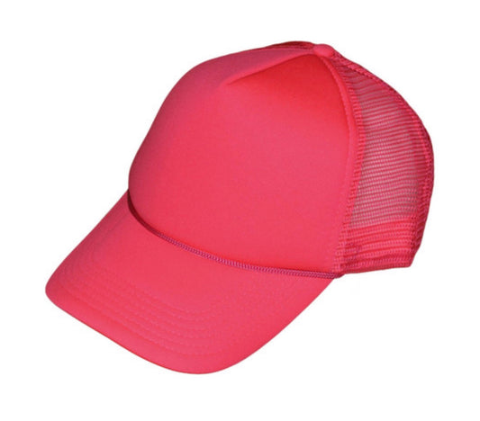 Neon Pink Mid Profile Foam Trucker Hat