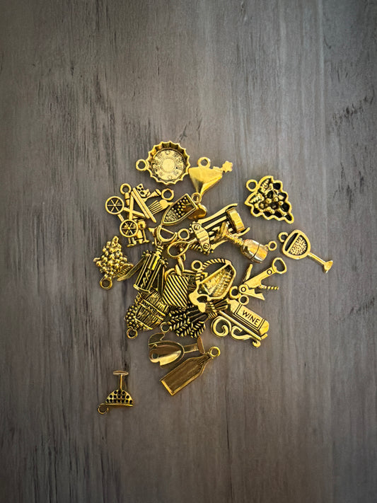 Mixed Gold Alcohol Charm Lot