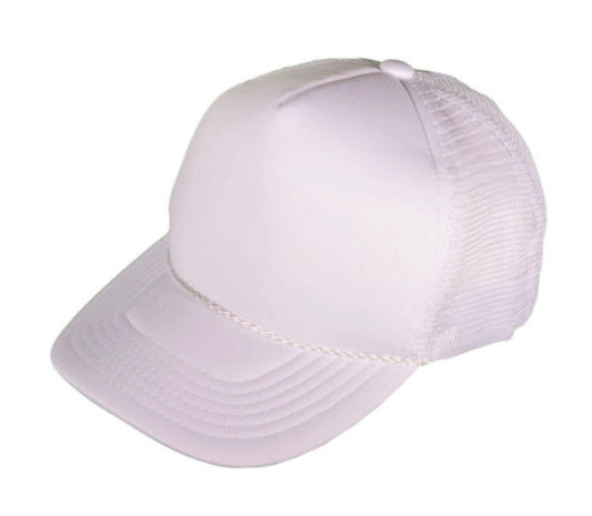White Mid Profile Foam Trucker Hat