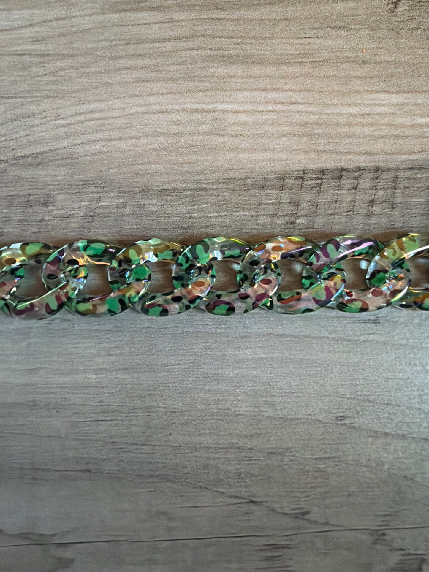 Iridescent Colored Leopard Chains / Checkered and Rhinestone