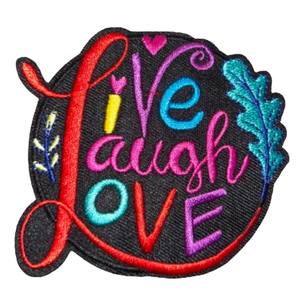 Live Laugh Love Patch Iron On Embroidered Patch Hat Bar Filler Patch Hearts