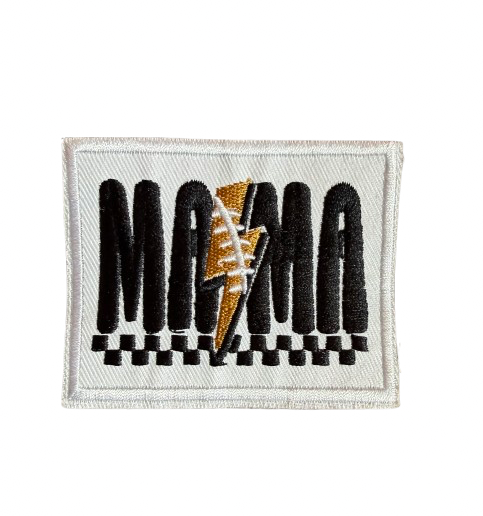 Football Mama Bolt Checkered Patch 12d