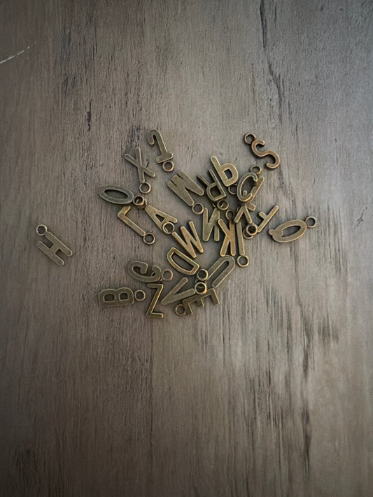 Brass alphabet Charm Lot
