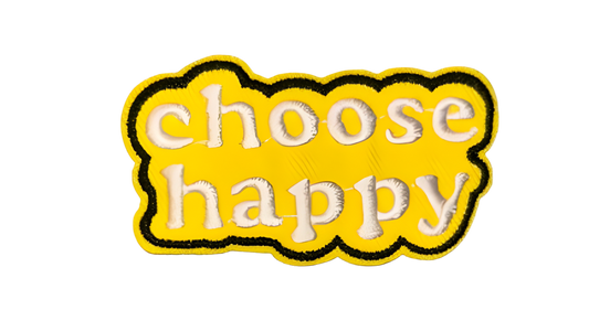 Choose Happy Iron On Ready Patch  Embroidered Filler Patch Hat Bar Patch Happiness Smile