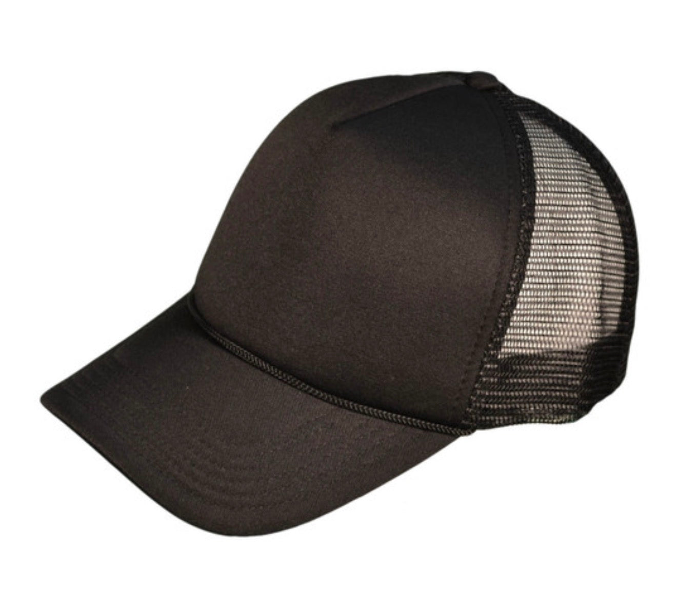 Black Mid Profile Foam Trucker Hat
