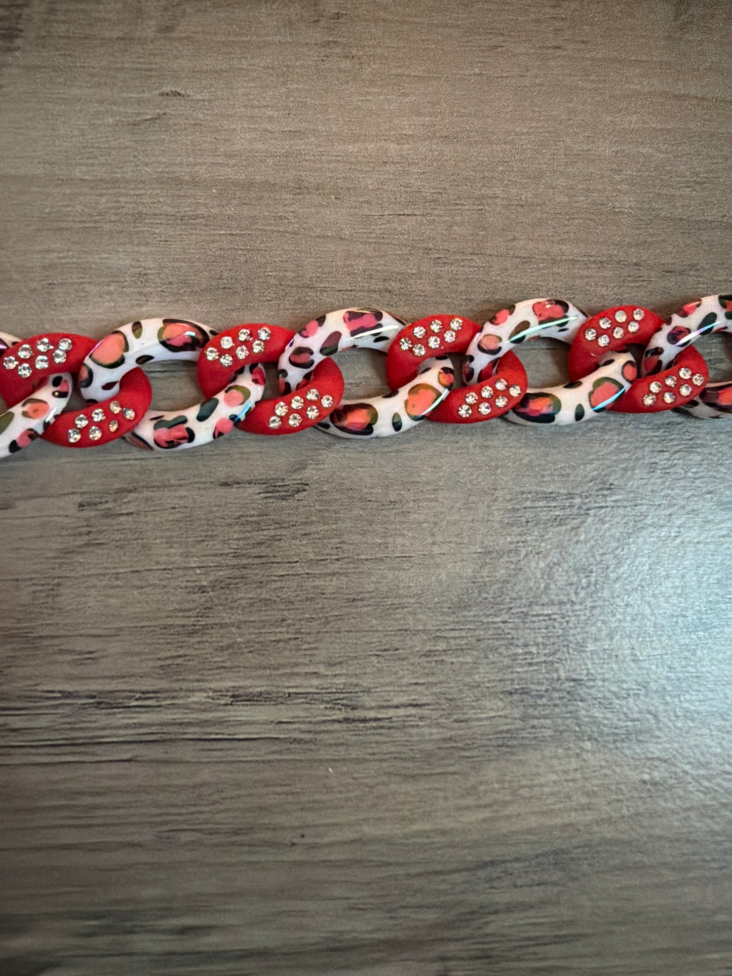Colored Leopard Chains / Checkered and Rhinestone