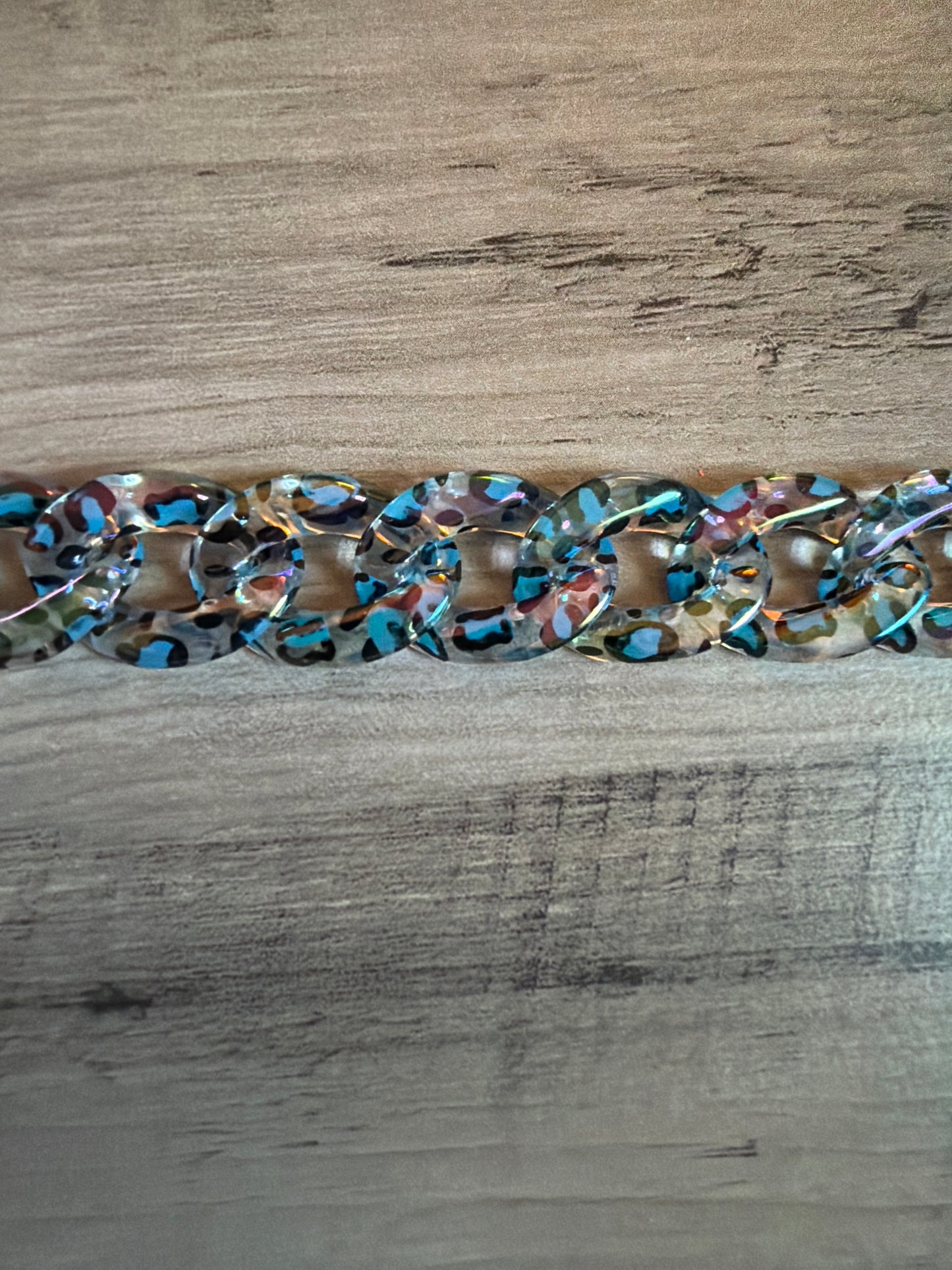 Iridescent Colored Leopard Chains / Checkered and Rhinestone