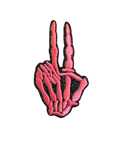 Skull Peace Glitter Patch