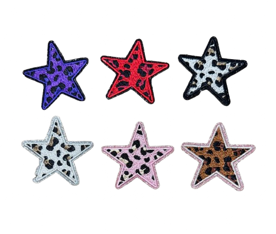 Glitter Leopard Star Patch 14s