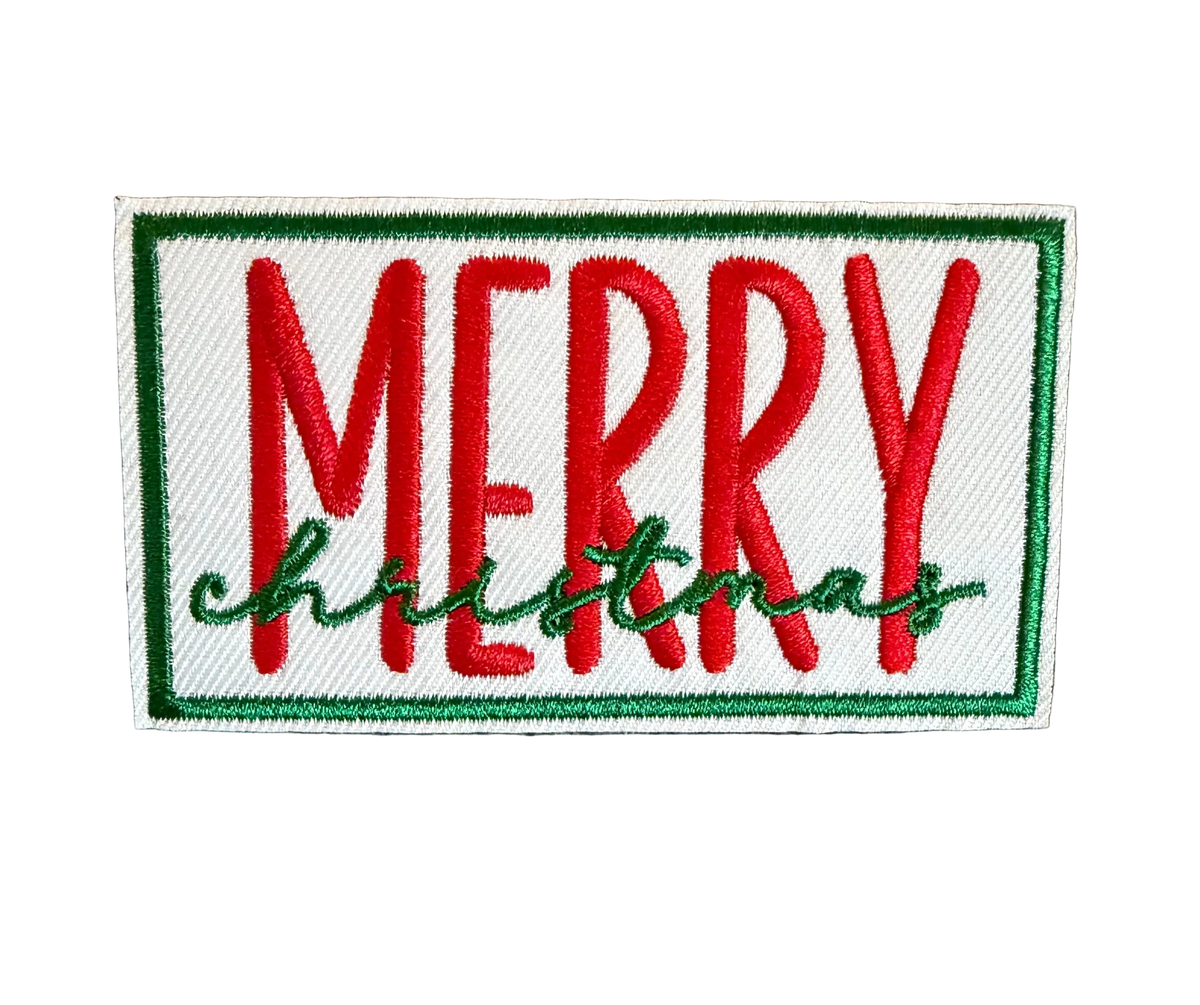 Merry Christmas Rectangle Patch