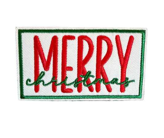 Merry Christmas Rectangle Patch