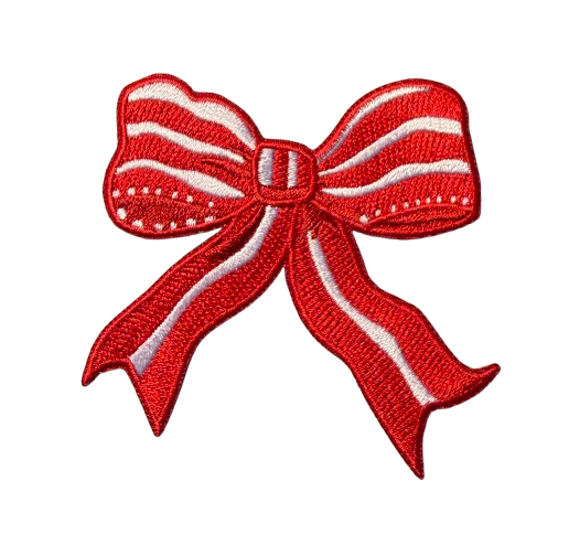 Red Stripe Flag Bow Patch