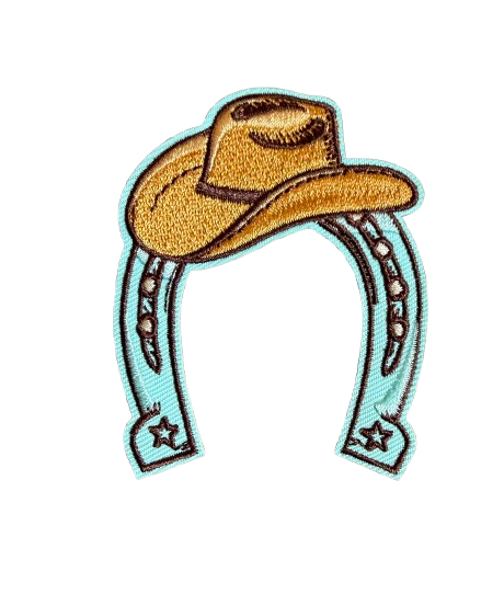 Cowboy Hat Horseshoe Patch 12a