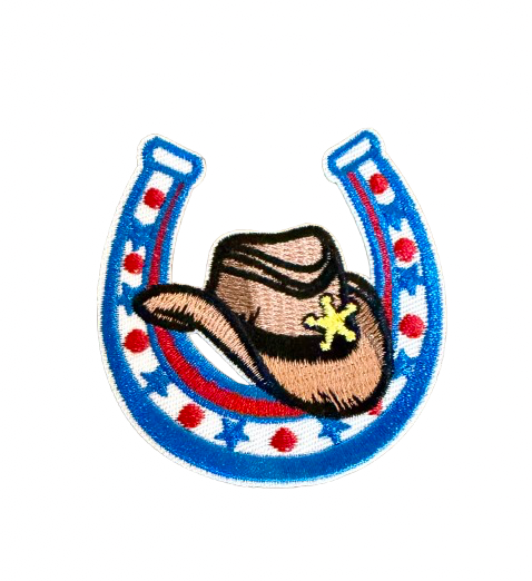 Horseshoe Red White Blue Patch